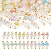 48Pcs 12 Styles Acrylic & Natural Pearl Flower Pendants PALLOY-CW00007-1