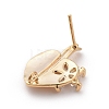 Brass Micro Pave Cubic Zirconia Ear Stud Components X-MAK-I010-09G-2