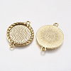 Zinc Alloy Cabochon Connector Settings PALLOY-A15774-AG-LF-2