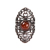 Natural Carnelian Retro Finger Rings RJEW-B067-02R-21-2