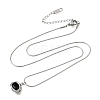 304 Stainless Steel Pave Cubic Zirconia Pendant Necklaces SA-CBADCF0-03P-6