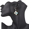 Handmade Glass Seed Beads Flower Leverback Earrings EJEW-MZ00578-01-3