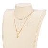 Brass Micro Pave Clear Cubic Zirconia Pendant Necklace NJEW-JN03112-05-5