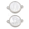 Rack Plating Brass & Natural White Shell Connector Charms SH-CBA6629-33P-1