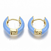 Brass Huggie Hoop Earrings EJEW-S209-01B-2