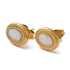 Ion Plating(IP) 304 Stainless Steel Oval Stud Earrings EJEW-C114-13C-G-2
