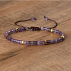 Natural Amethyst Beaded Braided Bracelets QH4784-19-1