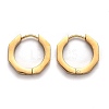 304 Stainless Steel Octagon Huggie Hoop Earrings STAS-J033-04A-G-2