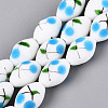 Frosted Handmade Lampwork Beads Strands LAMP-N037-03B-1