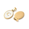 Natural Shell Oval with Initial Pendants STAS-I351-23G-C-2