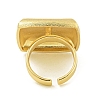 Brass Open Cuff Rings for Women RJEW-U011-03G-02-3