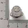 Brass Micro Pave Clear Cubic Zirconia Beads KK-G493-26P-3