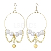 Stainless Steel Acrylic Imitation Pearl Dangle Earrings EJEW-JE05810-1