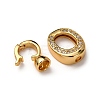 Brass Micro Pave Clear Cubic Zirconia Fold Over Clasps KK-Z121-29G-2