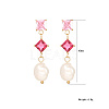 Glass Square Stud Earrings UK2895-1-2
