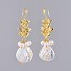Natural Baroque Pearl Keshi Pearl Pendant Necklaces & Dangle Earring Jewelry Sets SJEW-JS01074-8