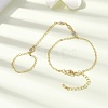 Brass Micro Pave Cubic Zirconia Mittens Bracelets BJEW-C156-01G-03-1