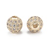 Brass Micro Pave Clear Cubic Zirconia Beads ZIRC-D274-02G-02-2