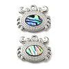 304 Stainless Steel Pave Natural Paua Shell Pendants STAS-C122-21B-01P-1
