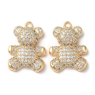 Real 18K Gold Plated Brass Micro Pave Cubic Zirconia Pendants KK-Q779-07G-01-1