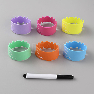 Silicone Nonslip Heat Resistant Reusable Cup Sleeve for Baby Bottle DIY-WH0430-071-1