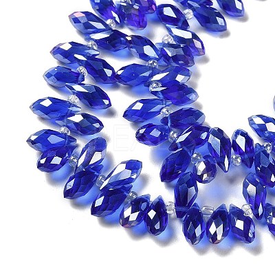 Transparent Electroplate Glass Beads Strands GLAA-D022-06-1