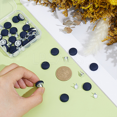 24 Bags Flat Round Cloth Cap Nail Buttons BUTT-BC0001-21B-1