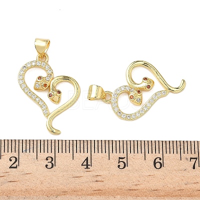 Brass Micro Pave Cubic Zirconia Pendants KK-L243-29G-05-1