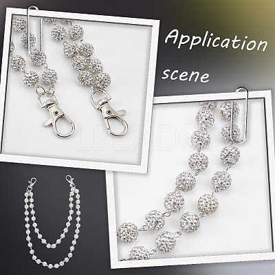 1Pc Polymer Clay Rhinestone Round Beads Trousers Chain AJEW-CY0002-45-1