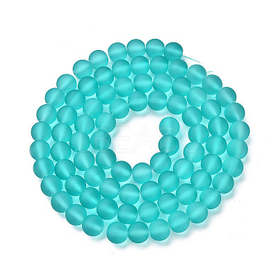 Baking Paint Transparent Glass Bead Strands GLAA-S031-4mm-18-1