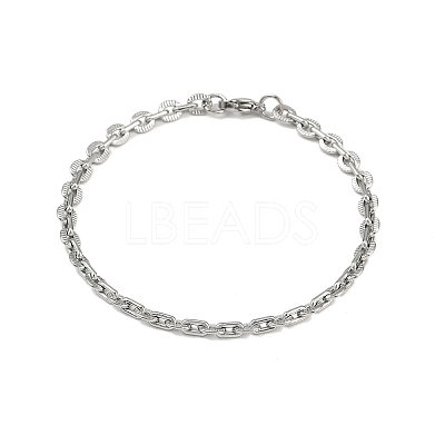 201 Stainless Steel Cuba Style Chian Bracelet for Men BJEW-B138-06P-03-1
