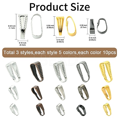 15 Styles Brass & Iron Snap on Bails FIND-YW0005-22-1