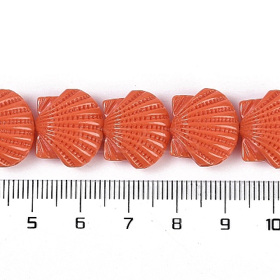 Synthetic Coral Dyed Carved Beads Strands CORA-K009-05B-02-1