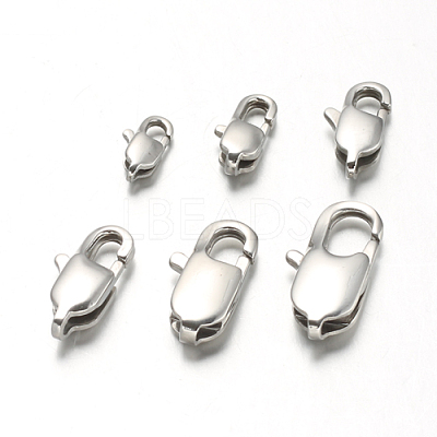 Tarnish Resistant 304 Stainless Steel Lobster Claw Clasps STAS-F094-05D-P-1