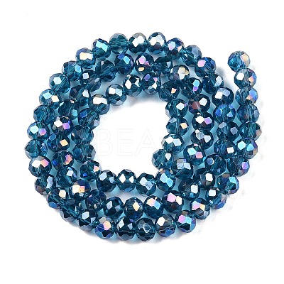 Electroplate Glass Beads Strands X-EGLA-A044-T6mm-B27-1