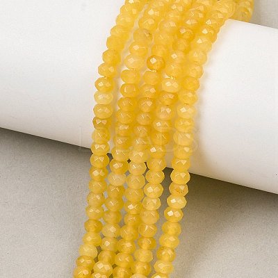 Dyed Natural Malaysia Jade Rondelle Beads Strands X-G-E316-2x4mm-30-1