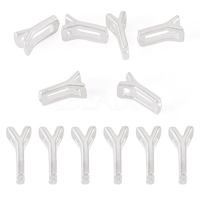 6Pcs 925 Sterling Silver Hollow Initial Beads STER-TA0001-53Y-1
