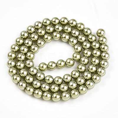 Baking Paint Pearlized Glass Pearl Bead Strands HY-N002-5mm-A07-1