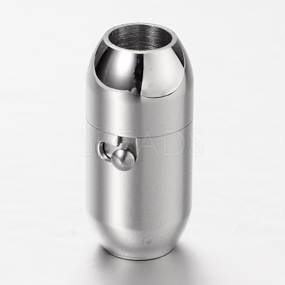 Tarnish Resistant Tube 304 Stainless Steel Magnetic Clasps with Glue-in Ends STAS-I045-16-1