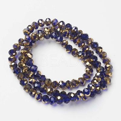 Electroplate Transparent Glass Beads Strands EGLA-A034-T6mm-O05-1
