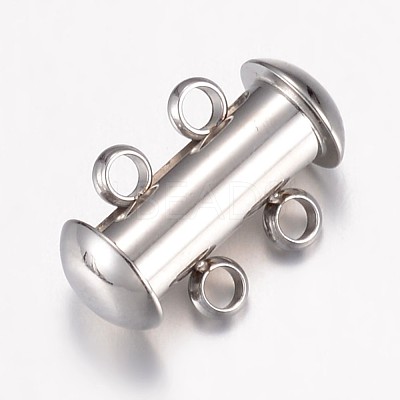 Non-Tarnish 304 Stainless Steel Slide Lock Clasps X-STAS-G071-51P-1