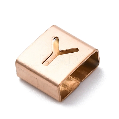 Ion Plating(IP) 304 Stainless Steel Square Slide Charms STAS-L132-21Y-RG-1