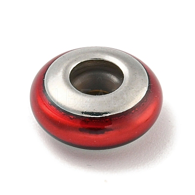 304 Stainless Steel Enamel European Beads STAS-U005-01A-P-1