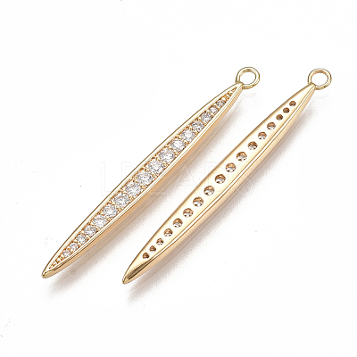 Brass Micro Pave Cubic Zirconia Pendants X-KK-T038-350G-1