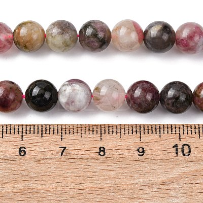 Natural Multicolor Tourmaline Round Bead Strands G-I162-01-8mm-1
