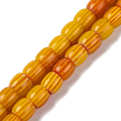 Handmade Lampwork Chevron Beads Strands LAMP-K041-01A-17-1