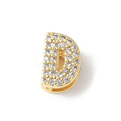 Brass Micro Pave Clear Cubic Zirconia Initial Multi-strand Links KK-S520-01G-04-1