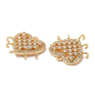 Brass Micro Pave Cubic Zirconia Chandelier Component Links KK-B074-13G-1