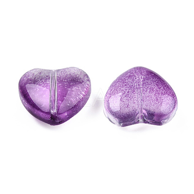 Transparent Spray Painted Glass Beads GLAA-N035-030-C06-1