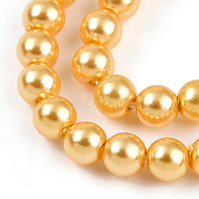 Baking Paint Pearlized Glass Pearl Bead Strands HY-N002-3mm-A08-1